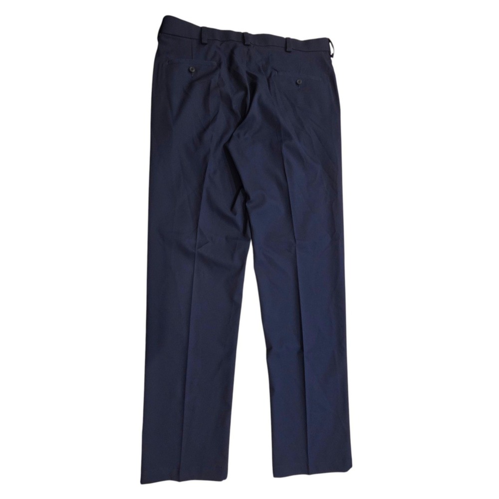 Haggar Mens Dress Pants Navy Blue Cool Right Performance Flex Straight 38x34 - Picture 6 of 9